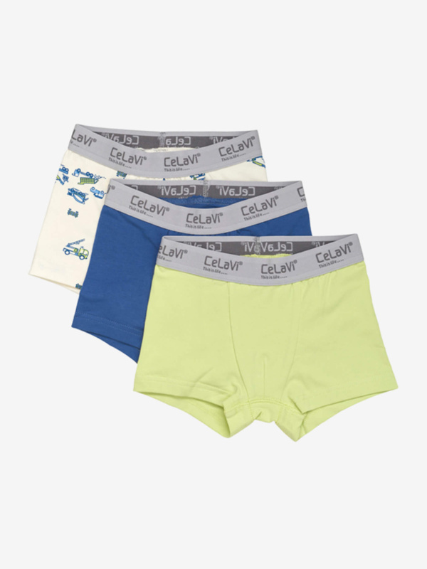Dětské chlapecké boxerky z bavlny 3ks v balení Daiquiri Green CeLaVi Velikost: 134/140