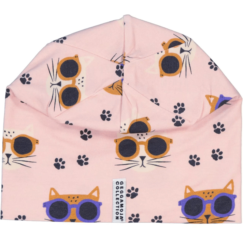 Dětská tenká bambusová čepice Pink Cool Cats Geggamoja Velikost: 50-52cm (2-4 roky) S