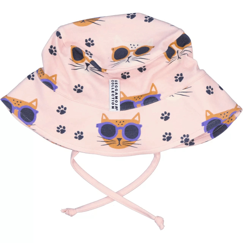 Dětský bambusový klobouk proti slunci Pink Cool Cats Geggamoja Velikost: 41-46cm (0-4 měsíce)