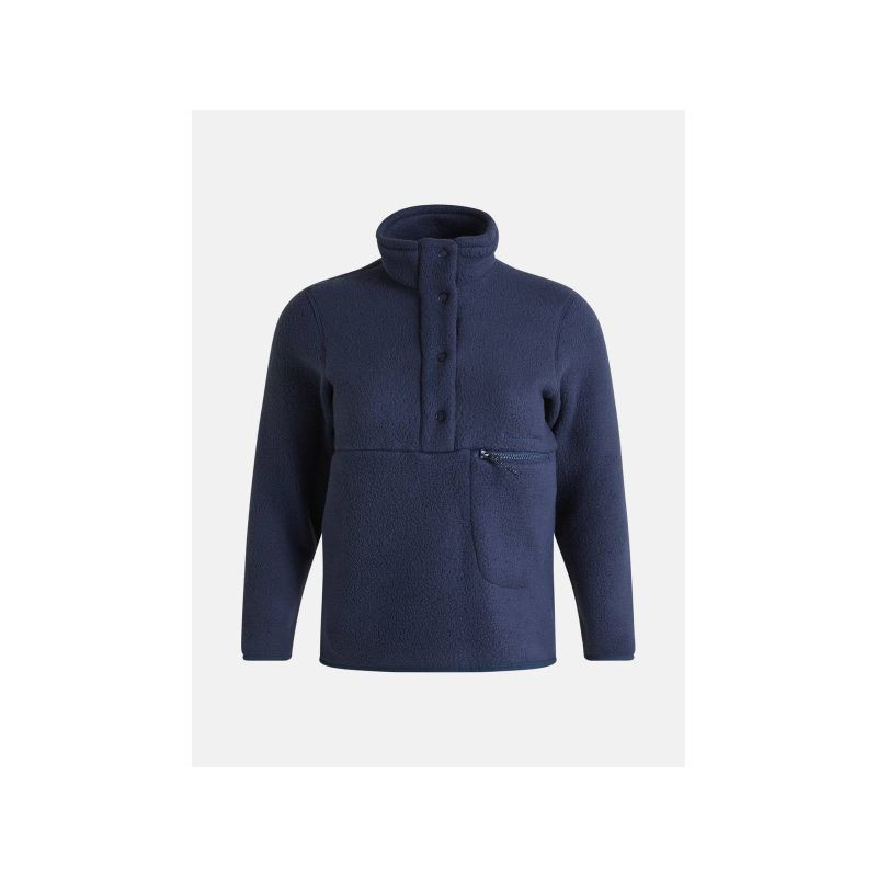 Mikina Peak Performance W Fleece Snap T Neck modrá m