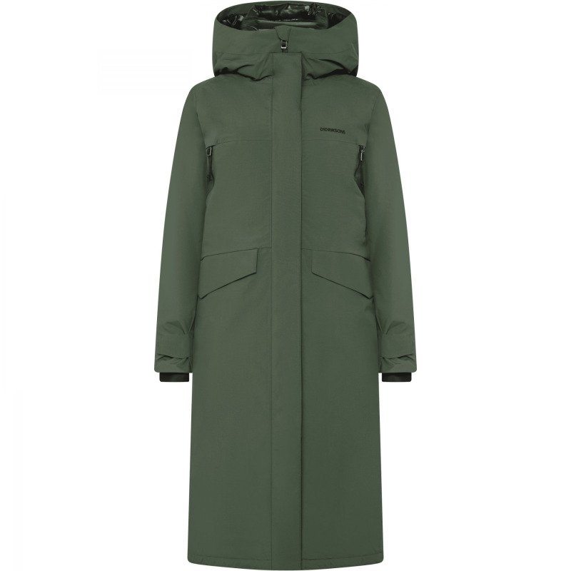 Didriksons Neja Long, parka, dámská, tmavě zelená