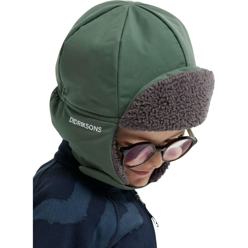 Didriksons Biggles cap 7, čepice, děti, tmavě zelená