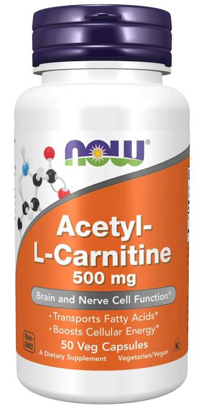 Now Foods Acetyl-L-Carnitine 500 mg 50 kapslí