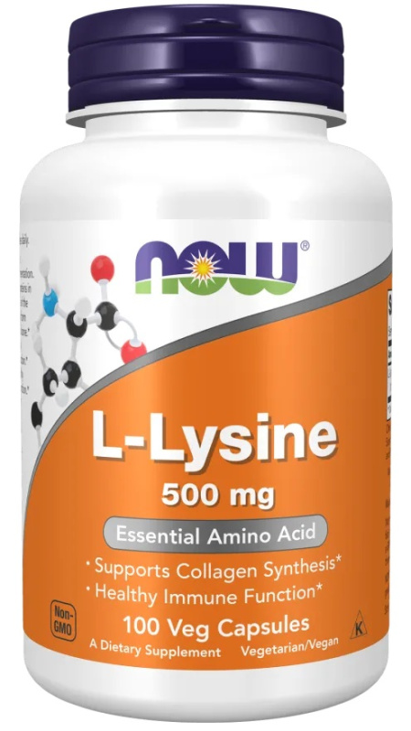 Now Foods L-Lysine 500 mg 100 Veg kapslí