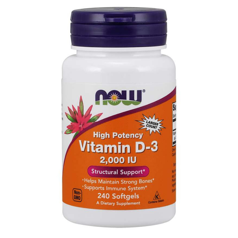 Now Foods Vitamin D3 2000 IU 240 kapslí
