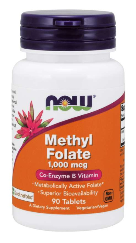 Now Foods Methyl Folate (metylfolát) Kyselina listová 1000 μg 90 tablet