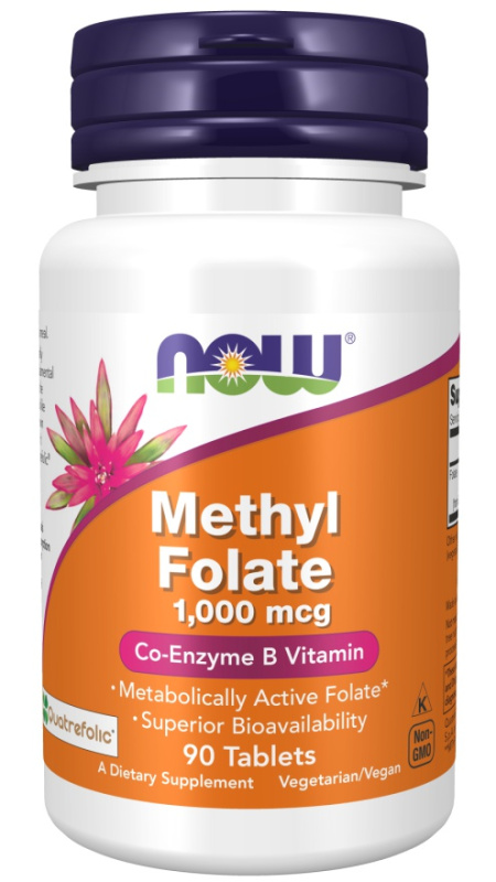 Now Foods Methyl Folate (metylfolát) Kyselina listová 1000 μg 90 tablet