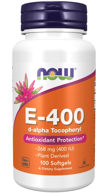 Now Foods Vitamin E-400 Natural d-alfa-tokoferyl 400 IU 100 softgel kapslí