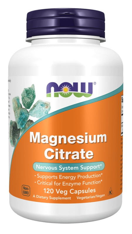 Now Foods Magnesium Citrate, Hořčík citrát 120 kapslí