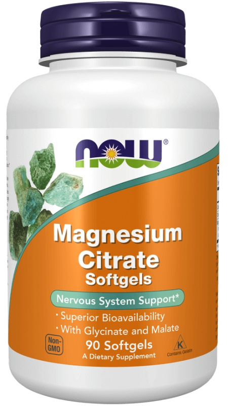 Now Foods Magnesium Citrate (glycinát, citrát, malát) 180 kapslí