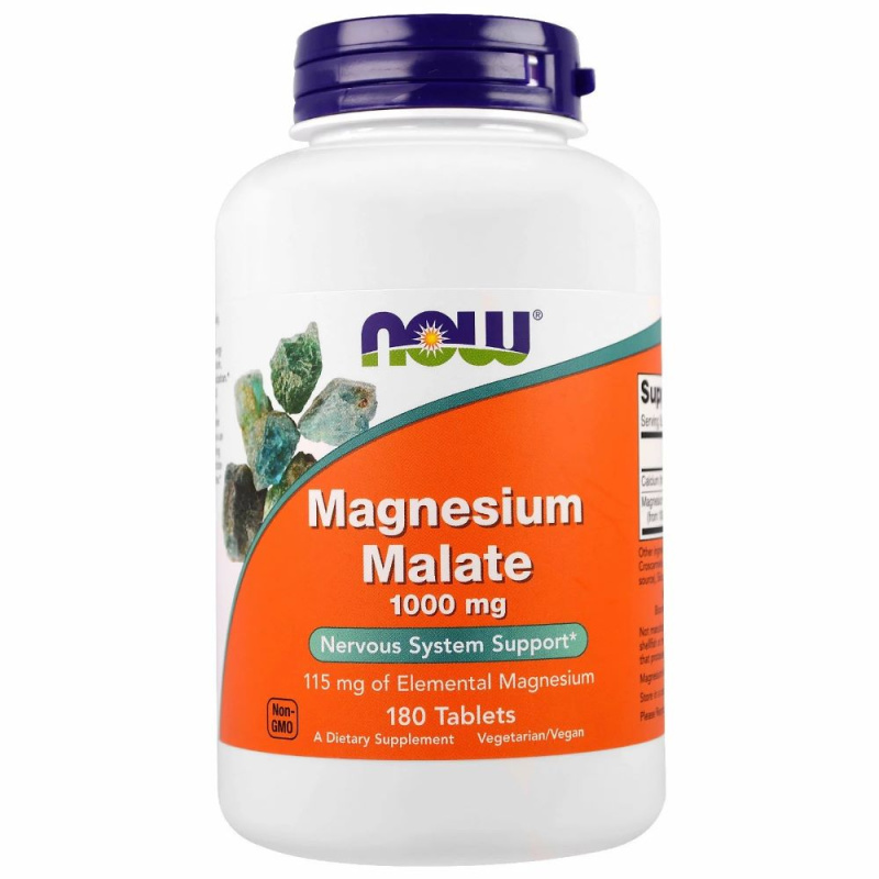 Now Foods Magnesium Malate (hořčík malát) 1000 mg 180 tablet