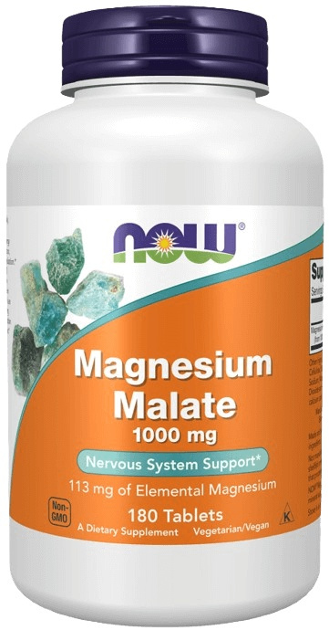 Now Foods Magnesium Malate (hořčík malát) 1000 mg 180 tablet