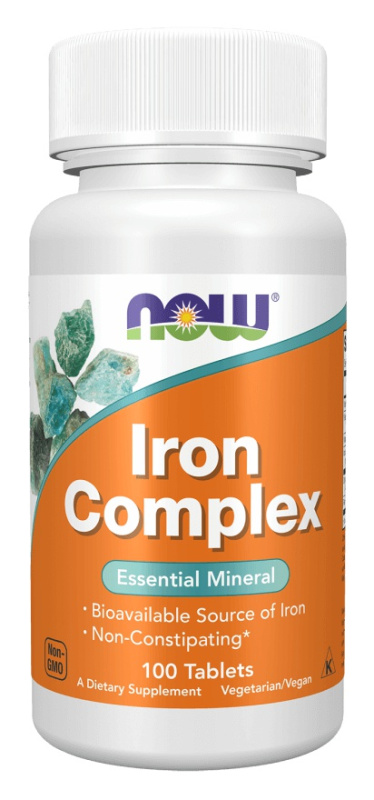 Now Foods Iron Complex (železo) 100 rostlinných tablet