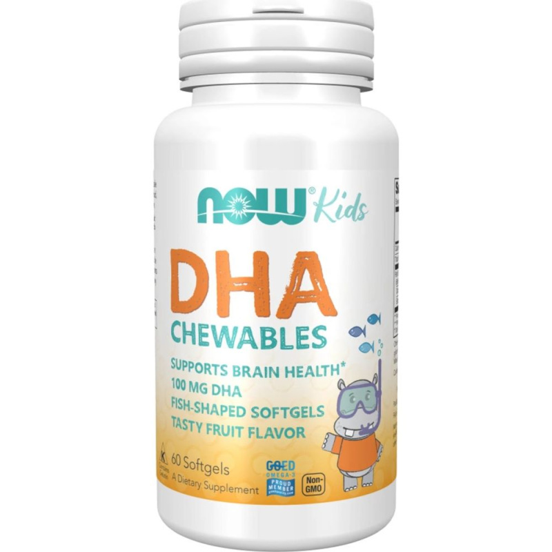 Now Foods DHA Kids Chewable (Omega-3) 100 mg 60 žvýkacích kapslí