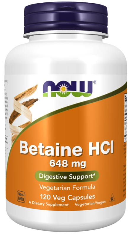 Now Foods Betaine HCI 648 mg 120 kapslí