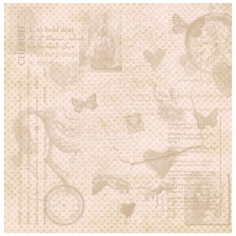 Reprint Scrapbookový papír Reprint, 12"x12" (30,5x30,5 cm) - Cherish