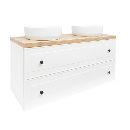 Koupelnová skříňka s krycí deskou Naturel Forli 120x53x46 cm bílá lesk FORLI120BID