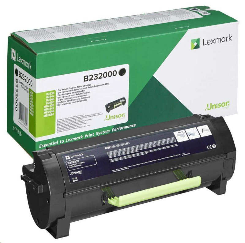 Toner Lexmark B232000, černá