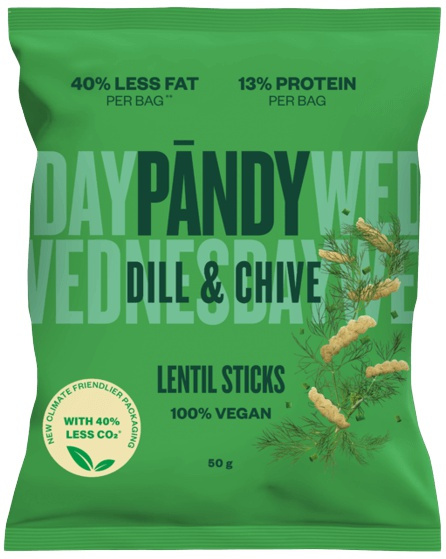 Pandy čočkové chipsy 50 g - kopr/pažitka
