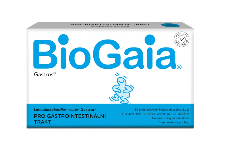 BIOGAIA Gastrus 30 probiotických žvýkacích tablet