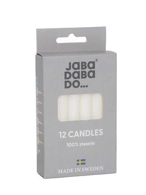 Jabadabado narozeninové svíčky do svícnu bílé (12 ks)