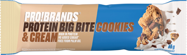 PROBRANDS PROTEIN BAR BIG BITE- cookies & cream, 45g