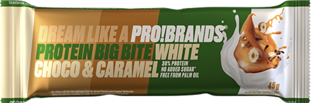 PROBRANDS PROTEIN BAR BIG BITE- bílá čokoláda & karamel, 45g
