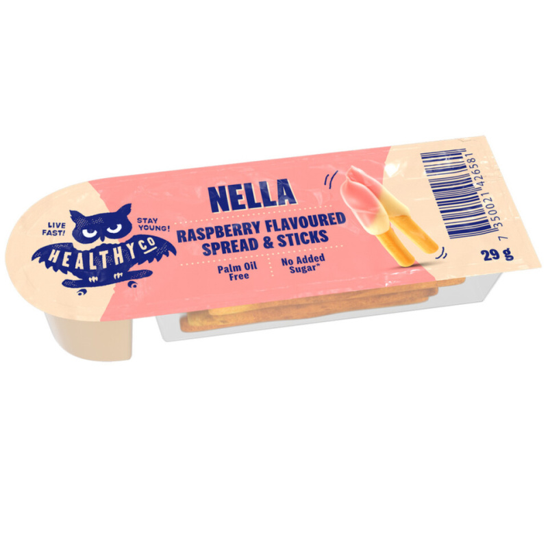 HealthyCo Nella Sticks 29 g - bílá čokoláda a maliny