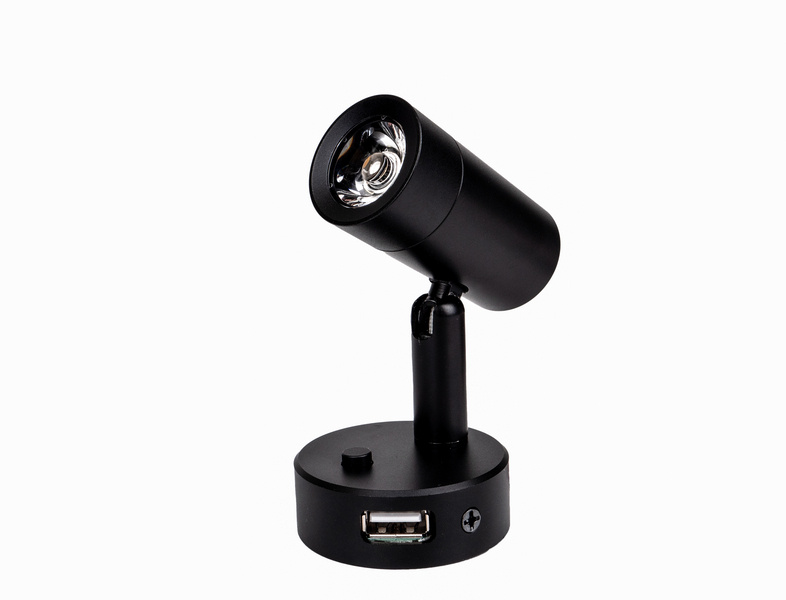REIMO Černé LED světlo, 12V, USB port