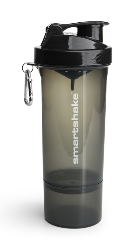 Smartshake Slim sportovní šejkr + zásobník barva Black 500 ml