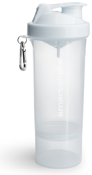 Smartshake Slim Šejkr smoke 400 ml + 100 ml - Pure White