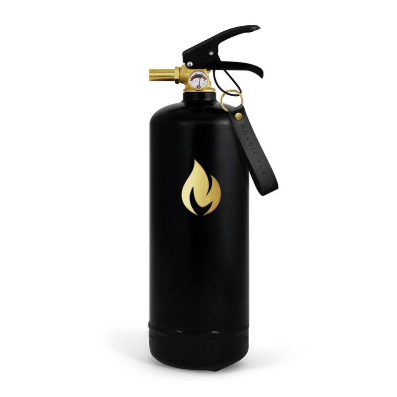 Nordic Flame Hasicí přístroj, práškový, 2 kg, černo‑zlatá N141-1