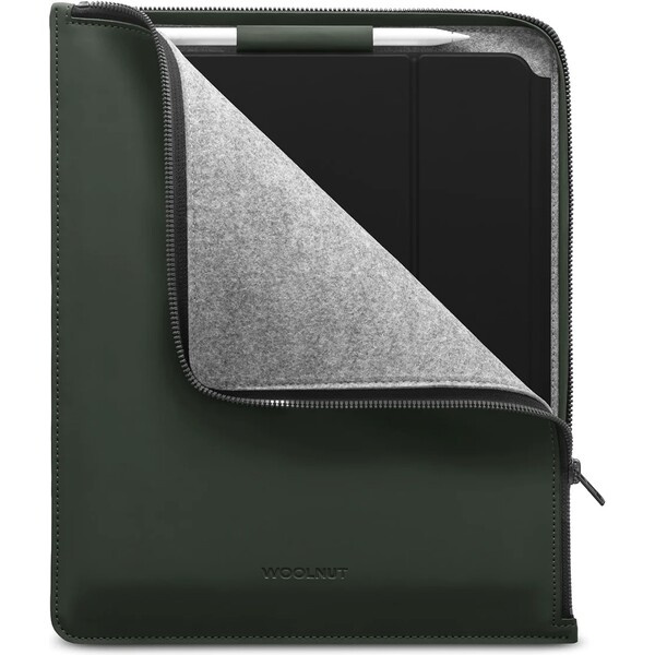Woolnut Coated PU Folio pouzdro pro 12,9"/13" iPad Pro, 13" iPad Air tmavě zelené