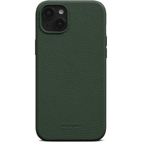 Woolnut MagSafe kožený kryt pro iPhone 15 Plus tmavě zelený