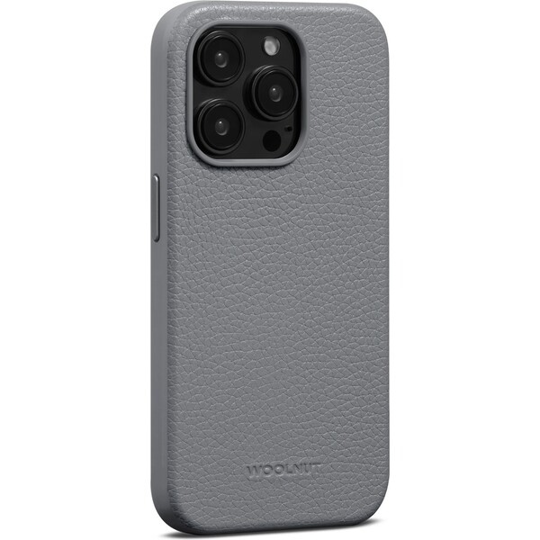 Woolnut MagSafe kožený kryt pro iPhone 15 Pro šedý