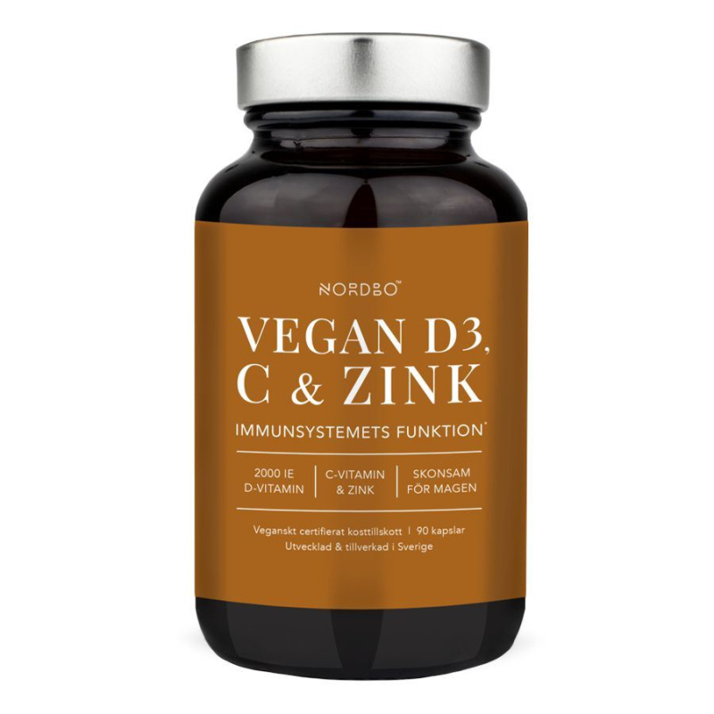Nordbo Vegan D3, C & Zinek 90 kapslí