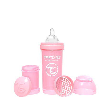 Twistshake Kojenecká láhev Anti-Colic 260ml (dudl.M) Pastelově růžová