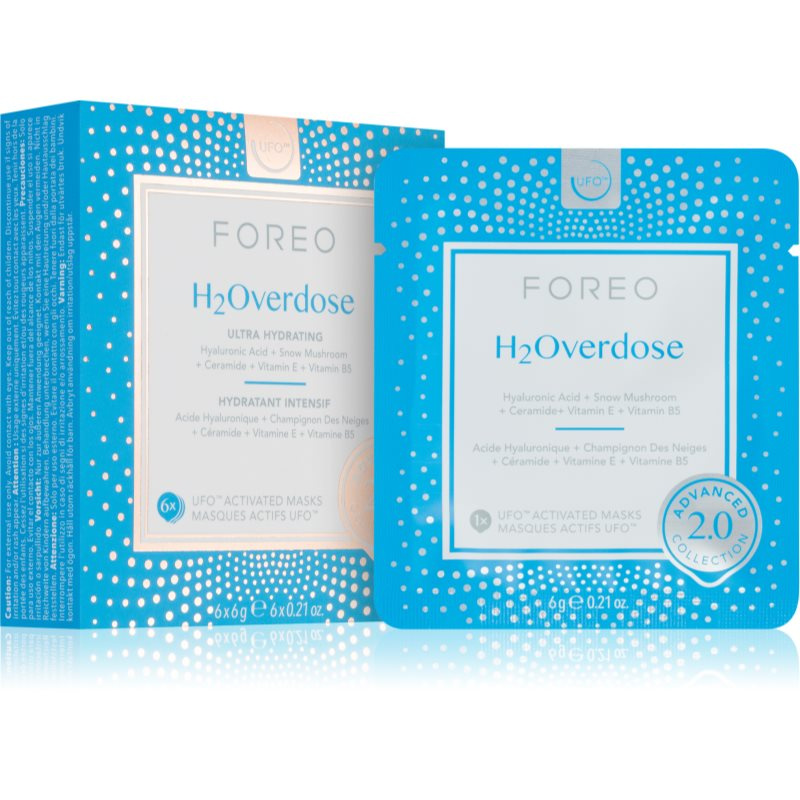 FOREO UFO™ H2Overdose hydratační pleťová maska 6 ks