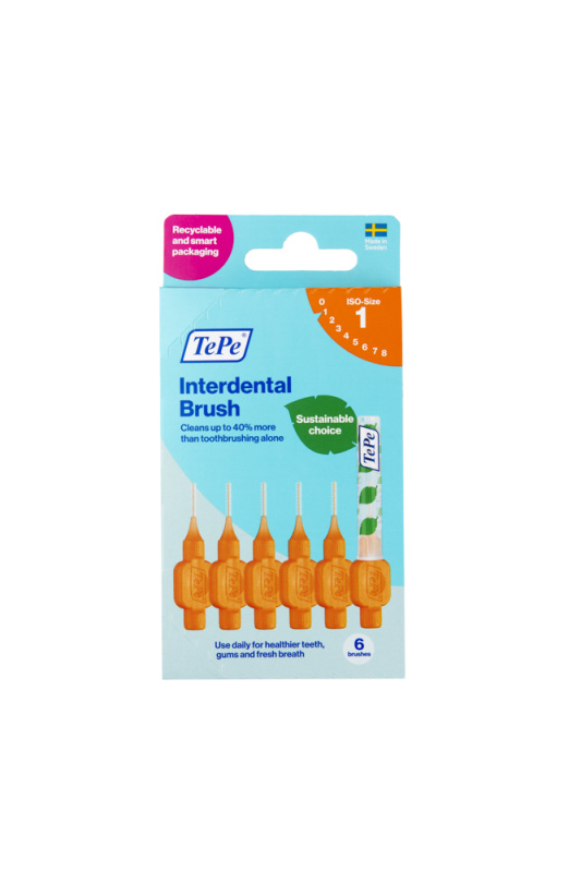 TePe Original oranžové mezizubní kartáčky z bioplastu 0,45 mm, 6 ks