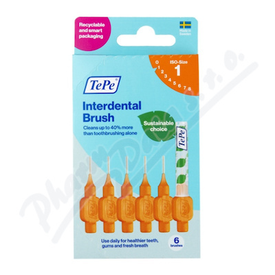 TePe Original oranžové mezizubní kartáčky z bioplastu 0,45 mm, 6 ks