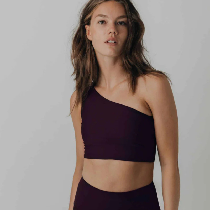 SISTERLY TRIBE One Shoulder Yoga Top - Winter Bloom Velikost: L