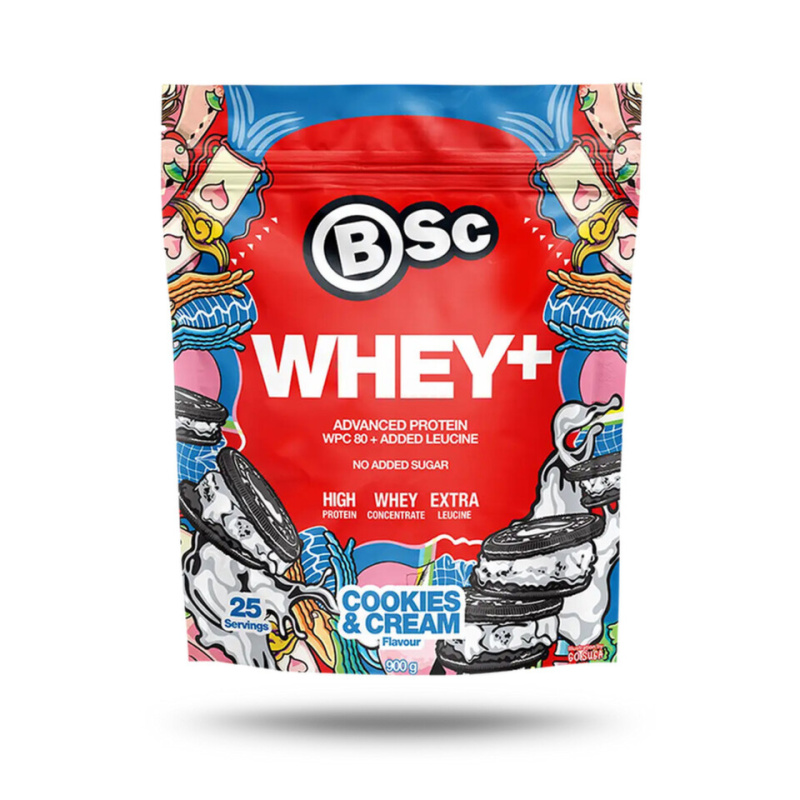 BSC Nutrition Whey+ 900 g - cookies cream