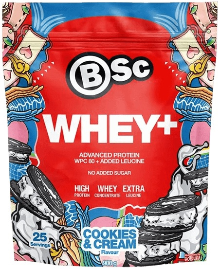 BSC Nutrition Whey+ 900 g - cookies cream