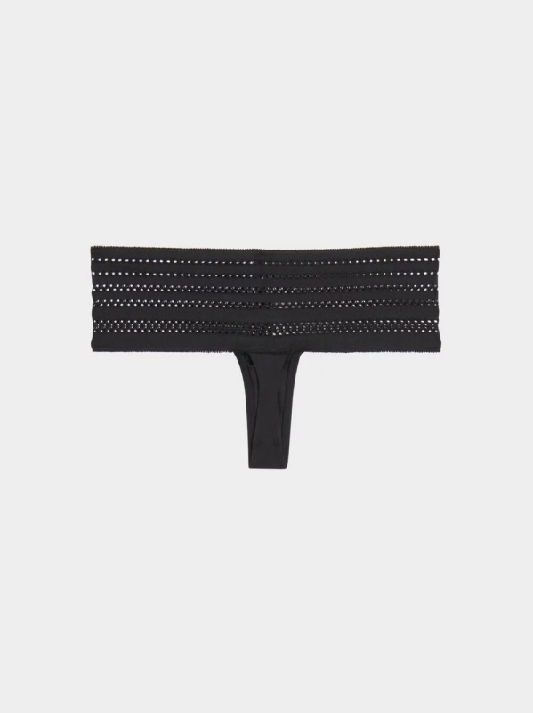 Dámská tanga Cotton Wide thong DK5025 - DKNY bílá M
