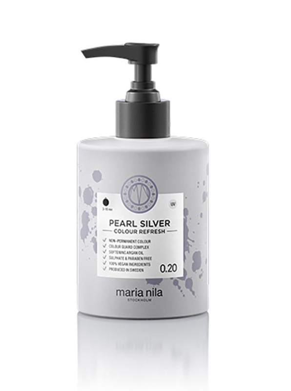 Maria Nila Colour Refresh Pearl Silver jemná vyživující maska bez permanentních barevných pigmentů výdrž 4 – 10 umytí 0.20 300 ml