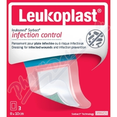 Leukoplast Leukomed Sorbact 8 x 10 cm voděodolné krytí 3 ks