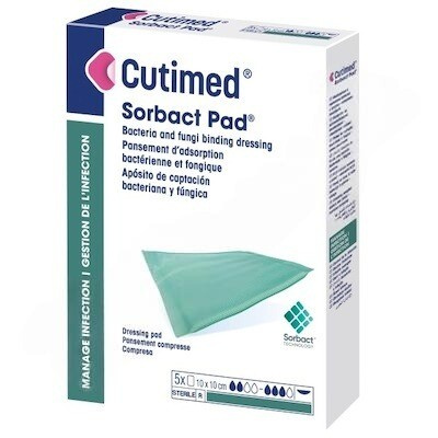 Cutimed Sorbact Pad antimikrobiální savá komprese 10x10cm 5ks