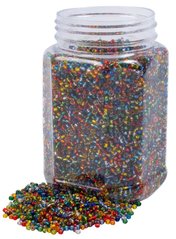 PLAYBOX Korálky rokajl 500g průhledné