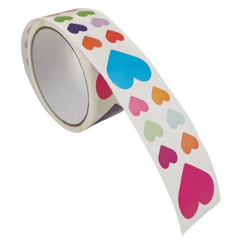 Samolepky - Barevná srdíčka