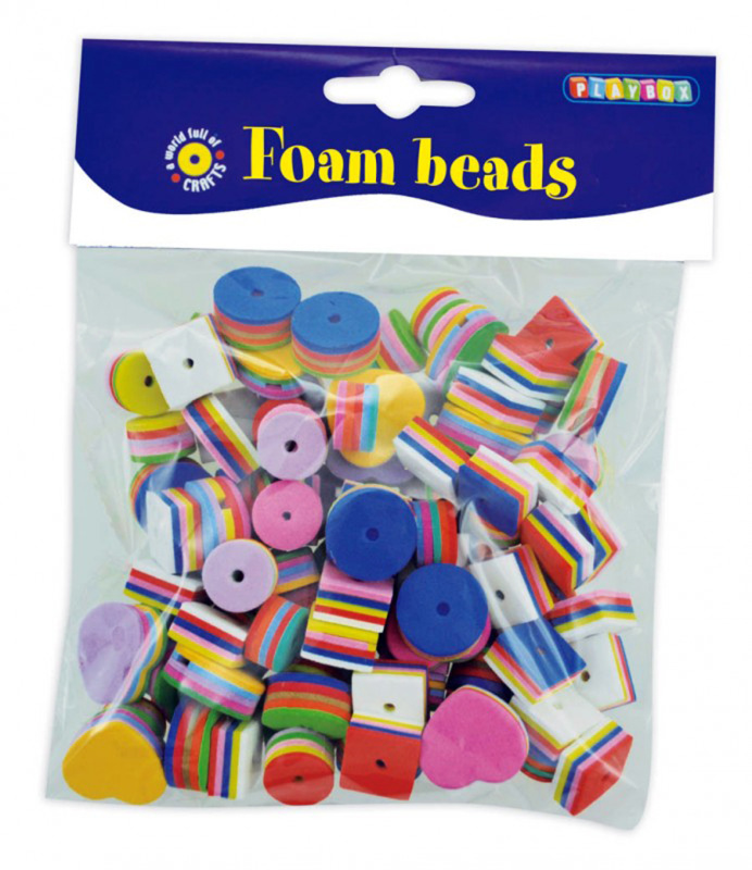 Pěnové korálky 1,5-2 cm, 100ks, mix barev a tvarů